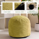 HIGOGOGO Round Stuffed Pouf Ottoman, Corduroy Poufs with Foam Chunk Filling, Furry and Fluffy Pouf Foot Stool Storage Ottoman, 20 X 15 Floor Poufs Foot Rest for Living Room, Green by CozyNest Decor