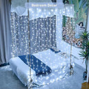 JMEXSUSS 900LED Christmas Curtain Lights, 9.5x29.5ft White Indoor/Outdoor Plug-in with Remote, Window Hanging String Lights for Bedroom, Wedding, Xmas Decoration by CozyNest Decor