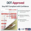 25 Pack 3-Ply Carbonless Annual Vehicle Inspection Report Forms with FMCSA 2-Ply Mylar Laminate Adhesive Vinyl Labels, DOT Inspection Forms and Stickers, Shrink-Wrapped, 8.5" x 11.75" - Made in USA by GreenHaven Gardens