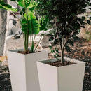 XBrand Modern 28-Inch Square Planter, Modern Tapered Planter Perfect for Indoor & Outdoor, Patio Décor, Set of 2 by CozyNest Decor