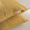 Fancy Homi 2 Packs Mustard Yellow Long Lumbar Decorative Throw Pillow Covers 12x24 Inch for Couch Bed, Rustic Farmhouse Boho Home Decor, Soft Striped Corduroy Rectangle Accent Cushion Case 30x60 cm by CozyNest Decor