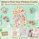 R HORSE 3D Mallard Duck 1st Birthday Wood Photo Display Board, One Lucky Duck Baby's First Year Picture Frame, 1-12 Months Milestone Board Birthday Decorations Keepsake Gift for Baby Nursery Decor by TinyTreasures Baby Boutique