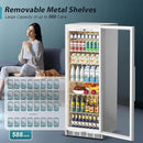 Tylza 13.8 Cu Ft Commercial Refrigerator with Glass Door Display Beverage Fridge, Upright Beverage Cooler Merchandiser, Low Noise, Fast Cooling, White by CozyNest Decor