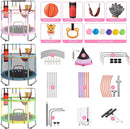 Trampoline for Kids, Upgrade Full Anti-Rust 440lbsToddler Trampoline with Net, Upgraded Ring Legs with Adjustable Gymnastics Bar&Toys, Gifts for Ages 1-8 Boys&Girls by TinyTreasures Baby Boutique