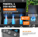 ROVSUN 3 Burner Propane Gas Grill with Side Burner, 46,000BTU BBQ Grills with Enameled Cast Iron Grates, Shelf & Cabinet for Outdoor Garden Patio Backyard Barbecue Cooking by GreenHaven Gardens