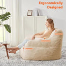 Bean Bag Chair for Adults with Pillow,Oversized Bean Bag Couch for Adults Chairs,Giant Lazy Couch Sofa Chairs with Filler,Large Reading Chair for Living Room Bedroom,Apricot by CozyNest Decor