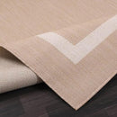 Bordered Outdoor Rug 6x9 Washable Outside Carpet for Indoor Patio Porch Waterproof Easy Cleaning Non Shedding Area Rugs Beige 6 x 9 by CozyNest Decor