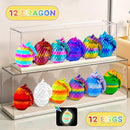 12PCS 3D Printed Dragon Eggs with Dragon Inside, Unique Fun Gifts Cool Stuff Cool Gadgets for Men Teens Boy Gifts, Mini Articulated Easter Basket Essentials for Kids by TinyTreasures Baby Boutique