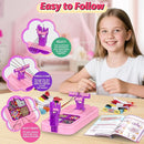 Friendship Bracelet Making Kit, Arts and Crafts Loom Bracelet Maker for Kids, Jewelry String Making supplies with 3 Thread Styles & 6 Bead Types, Christmas Birthday Gifts for Girls Ages 6 7 8 9 10+ by TinyTreasures Baby Boutique