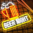 Beer Night Neon Sign for Man Cave Bar Decor Yellow White Beer Neon Light Bar Neon Sign Wall Art for Bedroom Beer Pub Man Cave Restaurant Party Decor by CozyNest Decor