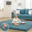 Baby Play Mat for Floor Tummy Time Mat Nursery Rug Muscle Mat Area Rug Playroom Rug Tatami Mat 6'7"x5'11" Memory Foam 1.3" Thick Crawling Mat For Babies,Toddlers, Infants, Kids,Floor Mat(Green) by CozyNest Decor