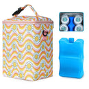 Breastmilk Cooler Bag with Ice Pack Fits 4 Baby Bottles Up to 9 Ounce Insulated Baby Bottle Bag Breast Milk Cooler on The Go with Strap Baby Bottle Cooler Bag for Nursing Mom Daycare or Travel by TinyTreasures Baby Boutique