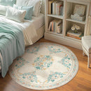 jinchan Round Rug 4ft Area Rugs Vintage Floral Distressed Design,Machine Washable Soft Non-Slip Low-Pile Ultra-Thin Circle Rug for Entryway Bedside Living Room Kitchen Nursery (4' Round,Apricot Multi) by TinyTreasures Baby Boutique