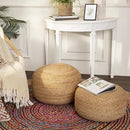 REDEARTH · Jute Circular Low Pouf Ottoman - Braided Pouffe Accent Sitting Round Footrest for Living Room, Bedroom, Nursery, kidsroom, Patio, Gym; 100% Jute Set of 2 (18"x18"x10"; Natural) by CozyNest Decor