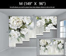 Vintage Floral Wallpaper Bedroom Hand-Painted White Peonies Flowers Wall Mural Children's Room (Not Peel and Stick)