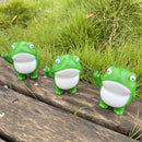 Jxueych Rebellious Frog Figurine, Frog Garden Statue, Tall 3.3 inch, Cute Mini Frog for Fairy Garden Decor, Happy Frog Figurines Outdoor Table Decortation (Frog) by GreenHaven Gardens