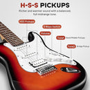 CAHAYA Electric Guitar Kit 39in - Full Size Electric Guitar Kit for Beginner Starter Poplar Solid Body with 10W Amplifier, Gig Bag, Strap, Tuner, Cable, String, Picks by TinyTreasures Baby Boutique