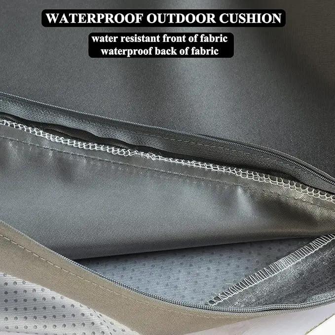 Patio Chair Cushions Non Slip Bottom Chair Pad with Ties Set of 2 Waterproof Square Outdoor Seat Cushion Replacement for Garden Swing Furniture 18x18 Inch, Gray, photo 5 of 6