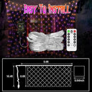 2 Pack Each 200 LED Halloween Net Lights Outdoor Waterproof 3M*2M Mesh Lights Fairy String Lights Plug in with Timer 8 Modes for Bush Window Fence Garden Yard Roof Wall Decor-Purple and Orange by GreenHaven Gardens