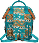 Wrangler Aztec Backpack Multifunction Baby Travel Bag with Changing Pad, Stroller Straps and Pacifier Case WG2204-91103TQ by TinyTreasures Baby Boutique