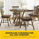 downluxe Indoor Chair Cushions for Dining Chairs, Soft and Comfortable Textured Foam Kitchen Chair Pads with Ties and Non-Slip Backing, 16" x 16" x 2", Brown, 2 Pack by CozyNest Decor