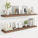 Fun Memories 48 Inch Deep Floating Shelves for Wall, 2 Pack of Long Wall Mounted Wood Shelves with Invisible Brackets for Bathroom, Bedroom, Living Room, Kitchen Decor and Storage, Walnut by CozyNest Decor