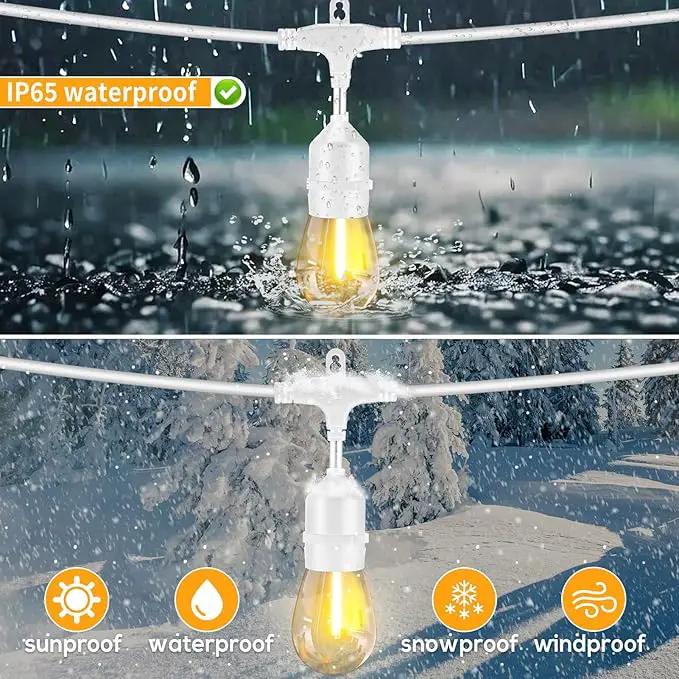 SUFEIMAS 100FT White Outdoor String Lights,IP65 Waterproof 30+2 Plastic LED Bulbs 2700K White Patio String Lights for Outside Porch, Pergola, Backyard, Bistro, Garden,Wedding Lights, photo 2 of 7