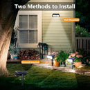 Toodour Solar Spot Lights Outdoor, 6 Pack Christmas Lights With 2 Modes, Waterproof Solar Powered Flood Landscape Lighting for Yard Garden Pathway Walkway Xmas Decor - Cool White
