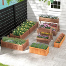 HAPPYGRILL Raised Garden Bed, Outdoor Elevated Flower Box w/ 4 Drainage Holes & Detachable Bottom Panels, Wood Planter Box for Vegetables Flowers Herbs & Fruits Growing, 31” x 14” x 12” by GreenHaven Gardens