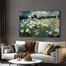 SIGNWIN 30"x60" Extra Large Framed Wall Art White Wildflower Field in Impressionist Style, Soft Floral Landscape for Home Living Room Bedroom Decor (Frame Assembly Required) by CozyNest Decor