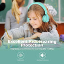 Kids Headphones, AILIHEN I35 On-Ear Headphones for School, 93dB HD Mic Stereo Headphone for Kid Girls Children, Foldable Wired 3.5mm for Chromebook, Laptop, Computer, Tablet (Green Purple) by TinyTreasures Baby Boutique