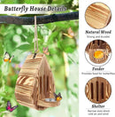 Wooden Butterfly House and Feeder, Hanging Butterfly House for Garden, Natural Butterfly Habitat with Butterfly Puddler for Outside Butterflies, Moths - Backdoor, Easy to Clean by GreenHaven Gardens
