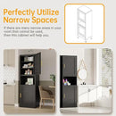Tall Narrow Storage Cabinet 66.93" H Tall Bathroom Cabinet Metal Pantry Cabinets, 4 Adjustable Shelves for Kitchen, Home Office, Living Room, Dinning Room (16 inches Wide Black) by CozyNest Decor