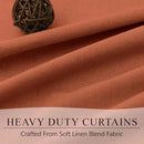 Patio Sliding Glass Doors Curtains 108 Inches Long 2 Panel Blackout Linen Textured Bohemian Autumn Fall Decorations Hippie Decorative Thermal Drapes for Summer Heat Light Blocking Black Out Terracotta by CozyNest Decor