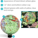 Sunnydaze 10-Inch Gazing Ball for Garden - Glass Gazing Globe for Outside - Garden Orb Yard Decor - Green Artistic - Set of 2 by CozyNest Decor