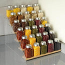 nianfeng Tiered Spice Rack, 6-Tier Spice Pantry Kitchen Cabinet Organizer, 12-Inch, Natural Wood Acrylic Stair Riser Stand, Countertop Seasoning Shelf by CozyNest Decor