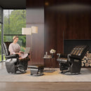 JIASTING 360° Swivel Recliner Chair with Ottoman & Double Side Pockets, Nursing Glider Rocking Recliner Chair, Gliding Chair for Nursery, Living Room, Office, Bedroom, Metal Frame (Black 1) by TinyTreasures Baby Boutique