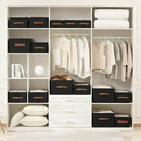 linen closet organizers and storage, 3 Pack Large Storage Baskets, Washable, Clothing Storage Bins with Handle, Closet Organizer for Storage Sweater,Sheets (Black, 16"x9½"x6¾") by CozyNest Decor