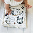 Wee Gallery Safari Activity Pad Organic Baby Play Mat with Sensory Toys, High Contrast Newborn Essentials Soft Tummy Time Mat for Babies 0-12 Months, Visual and Motor Skill Development Toy by TinyTreasures Baby Boutique