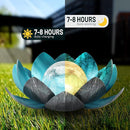 Lotus Solar Lights Outdoor,Solar LED Powered Garden Light Waterproof for Decor Tabletop Ground Yard Patio Walkway Landscape,Metal Glass LED Lotus Flower Lights by GreenHaven Gardens