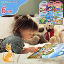 6 Set (260pcs) Puffy Sticker Books Activity for Kids, Animal, Farm, Dinosaurs, Space, Vehicle, Ocean, 3D Reusable Stickers for Boys and Girls, Travel Sticker Books for Kids Ages 3+ by TinyTreasures Baby Boutique