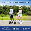 Caroma Electric Scooter for Kids Ages 6-12,150W/180WMotor,10 MPH Max Speed & 7 Miles,Colorful Lights,Adjustable Height & Speed,LED Display,Foldable Kids Electric Scooter 132 Lbs Max Load,Idea Gift by TinyTreasures Baby Boutique