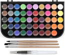 Nicpro Watercolor Paint Set, 48 Water Colors Kit with 3 Painting Brushes, Palette, Watercolor Pen, Non-toxic Painting Supplies for Kids, Adults, Students, Beginners and Artists by TinyTreasures Baby Boutique