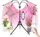LED Grow Lights for Indoor Plants Full Spectrum with 15-63 inches Adjustable Tripod Stand, Red Blue White Floor Grow Lamp with 4/8/12H Timer with Remote Control by GreenHaven Gardens