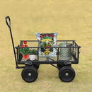 BILT HARD 400 lbs 10" Flat Free Tires Steel Garden Cart with 180° Rotating Handle and Removable Sides, 4 Cu.Ft Capacity Utility Heavy Duty Garden Carts and Wagons by GreenHaven Gardens