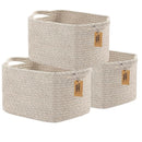 COMFY-HOMI 3PACK Cotton Rope Woven Basket With Handles for Shelves, Toy, Book, Cloth Storage Basket for Organizing|13.5" x 11" x 9.5" Decorative Nursery Cube Bin for Living Room（all brown） by TinyTreasures Baby Boutique