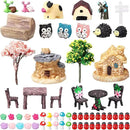 Skylety 64 Pieces Miniature Garden Accessories Mini Animals Miniature Ornament Kit Animal Figurines Miniature Micro Landscape Accessories for Dollhouse Decoration Plant House Decor by GreenHaven Gardens