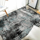 Washable Area Rugs 4'x6' Non-Slip Modern Abstract Soft for Living Room Entryway Bedroom Nursery, Print Pattern, Blue Black Teal by TinyTreasures Baby Boutique