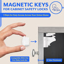 Eco-Baby Universal Replacement Keys for Magnetic Cabinet Locks [2 Universal Keys] Child Safety for Drawers and Cabinets - 2 Keys for Child Proof Kitchen Bathroom Cabinet Locks by TinyTreasures Baby Boutique