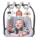 Itzy Ritzy Spiral Car Seat & Stroller Activity Toy - Stroller & Car Seat Toys for Ages 0 Months and Up - Hanging Toys Include Dangling Ring, Mirror and Textured Ribbons (Farm) by TinyTreasures Baby Boutique